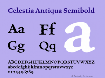 Ejemplo de fuente Celestia Antiqua #1