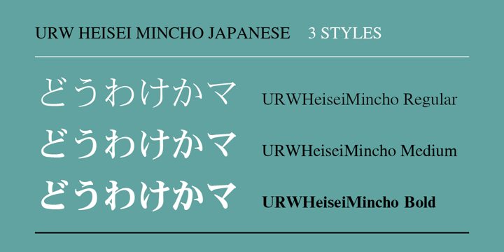 Ejemplo de fuente Heisei Mincho #2