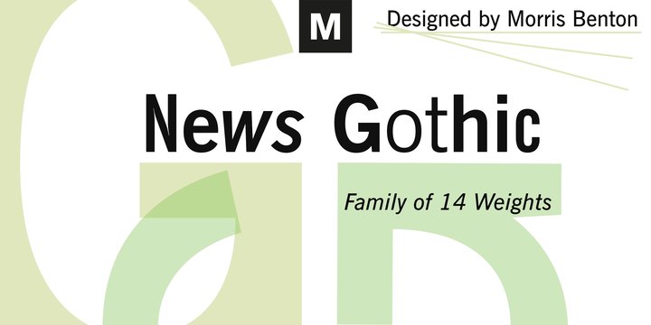 Ejemplo de fuente News Gothic #1