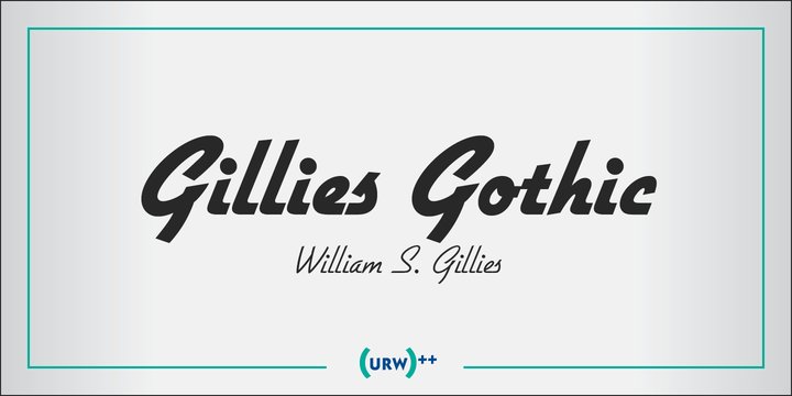 Ejemplo de fuente Gillies Gothic #1