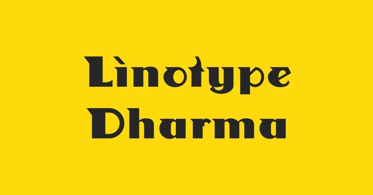 Ejemplo de fuente Linotype Dharma #1