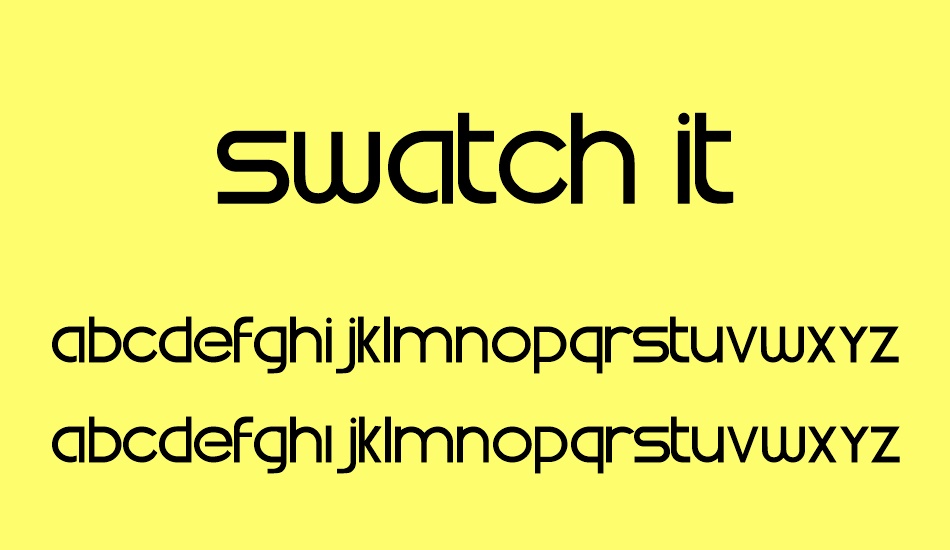 Ejemplo de fuente Swatch it #1