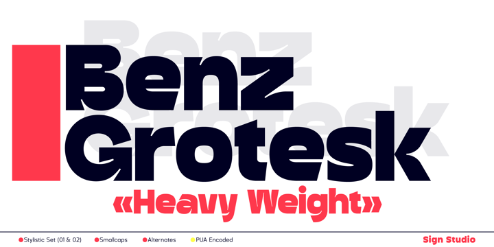 Ejemplo de fuente Benz Grotesk #1