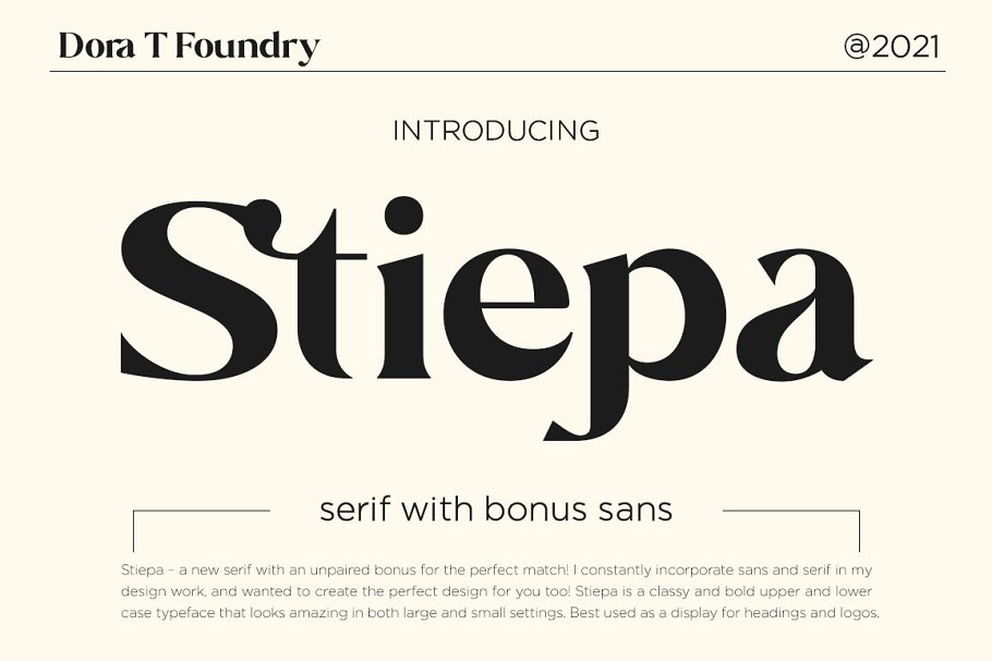 Ejemplo de fuente Stiepa Serif #1