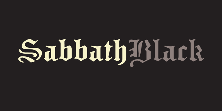 Ejemplo de fuente Sabbath Black #1