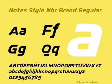 Ejemplo de fuente Notes Style Nurburgring Brand #1