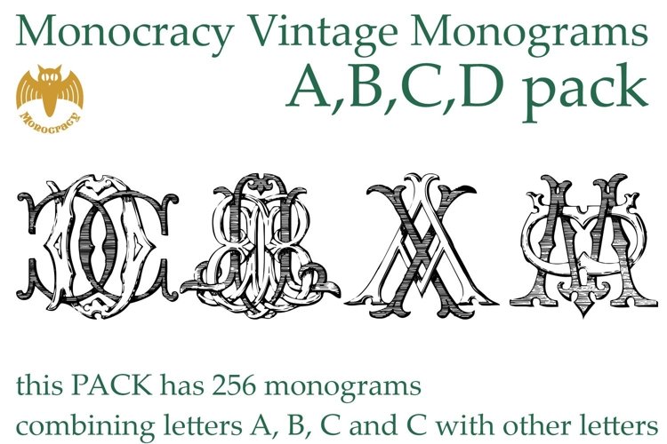 Ejemplo de fuente Monocracy Vintage Monograms #1