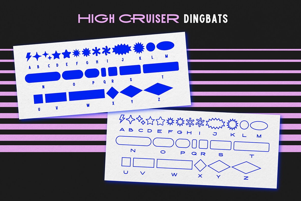 Ejemplo de fuente High Cruiser Dingbats #1