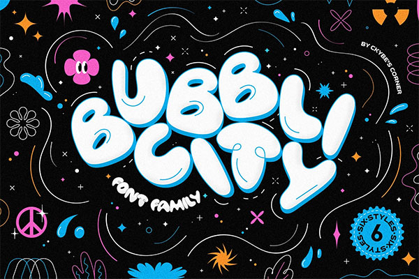 Ejemplo de fuente Bubblicity #1