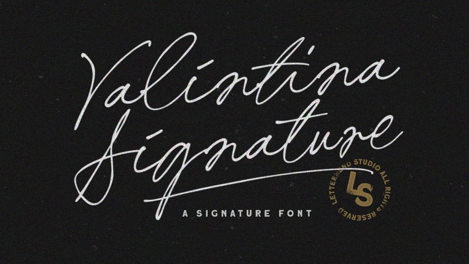 Ejemplo de fuente Valintina Signature #1