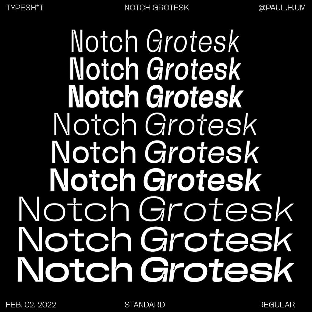 Ejemplo de fuente Notch Grotesk #1