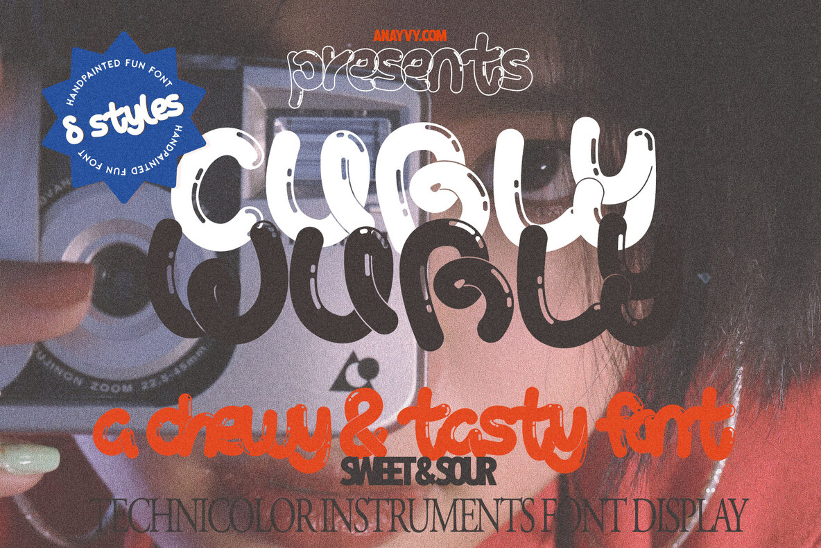 Ejemplo de fuente Curly Wurly #1