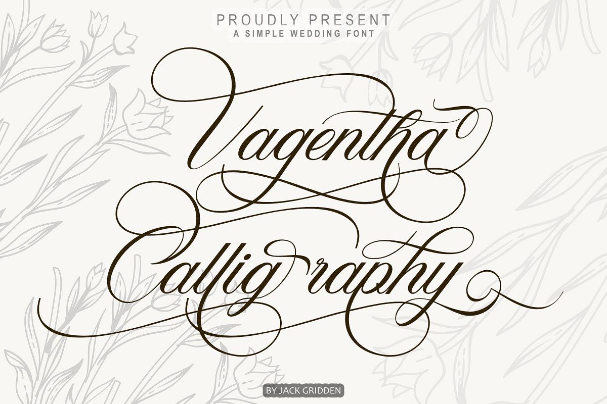 Ejemplo de fuente Vagentha Calligraphy #1