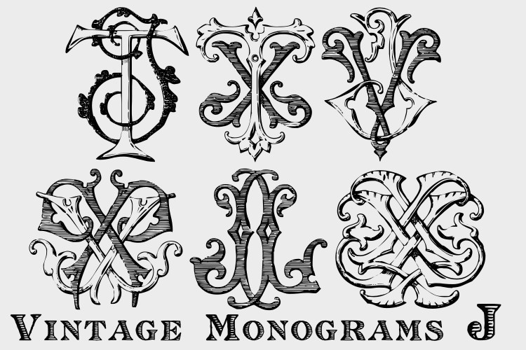 Ejemplo de fuente Monocracy Vintage Monograms J #1