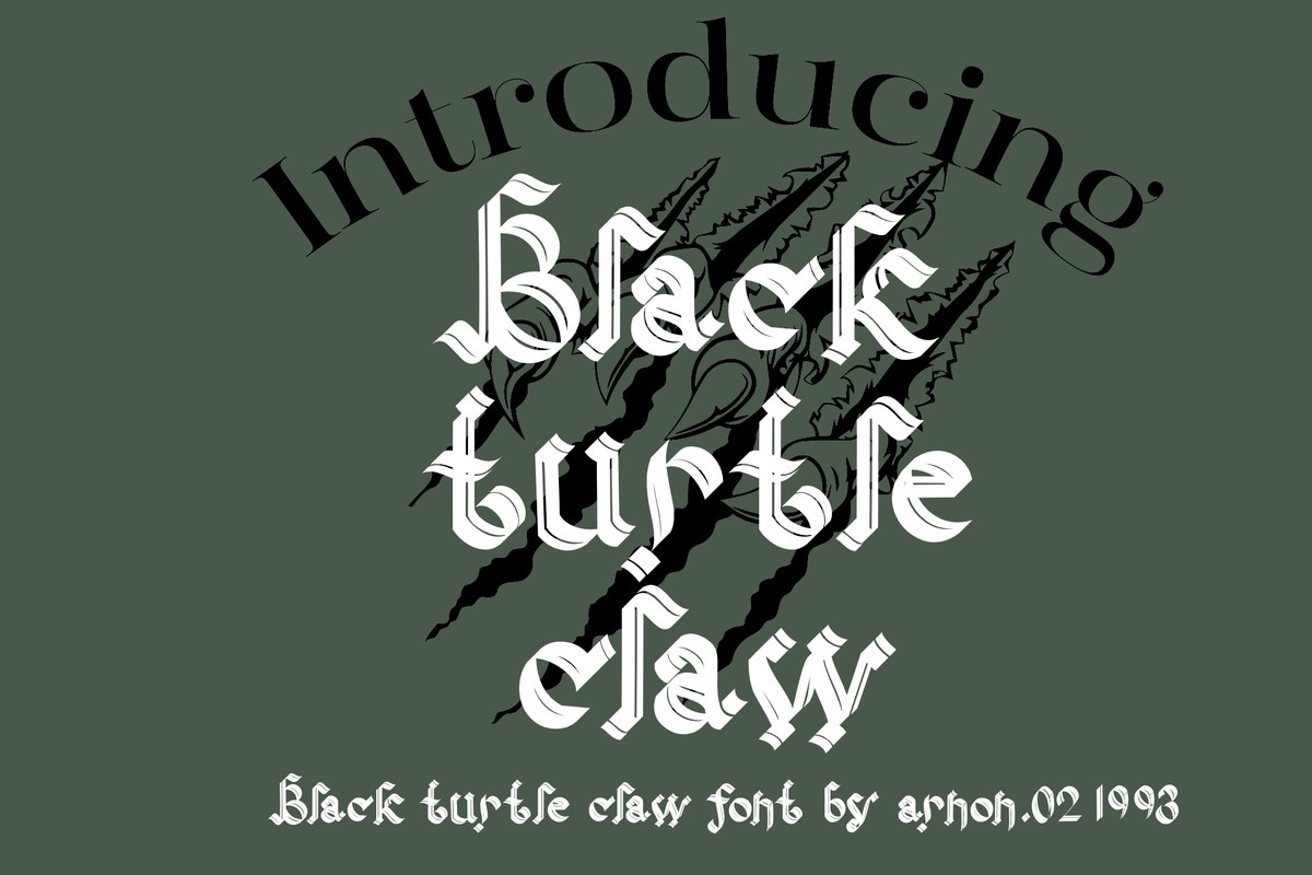 Ejemplo de fuente Black Turtle Claw #1