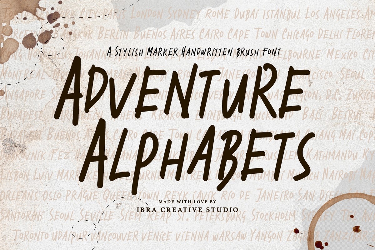 Ejemplo de fuente Adventure Alphabets #1