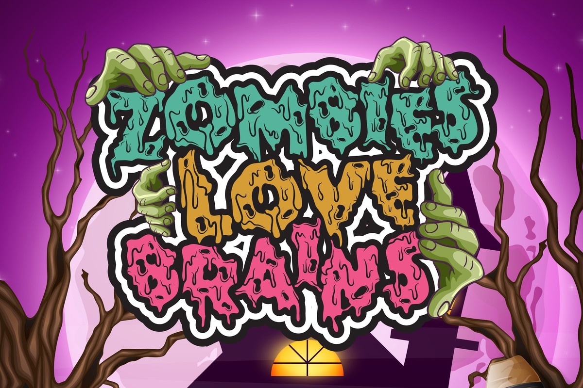 Ejemplo de fuente Zombies Love Brains #1