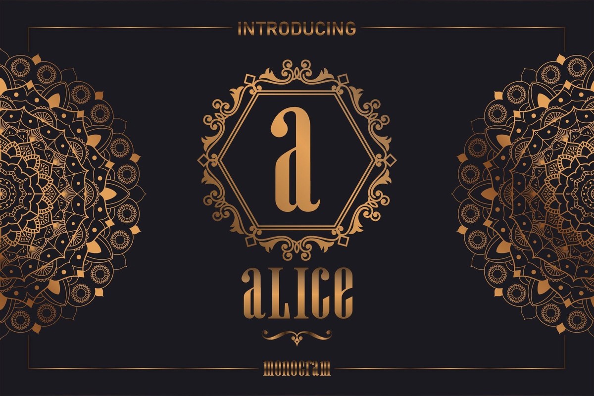 Ejemplo de fuente Alice Monogram #1