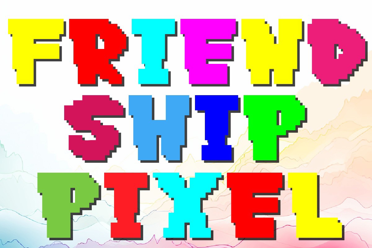 Ejemplo de fuente Pixel Friendship #1