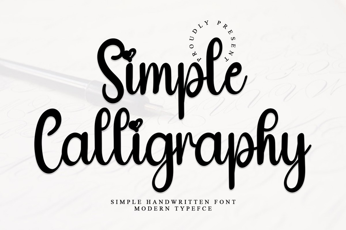 Ejemplo de fuente Simple Calligraphy #1