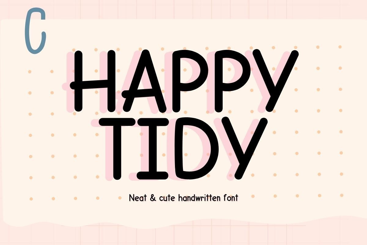 Ejemplo de fuente Happy Tidy #1