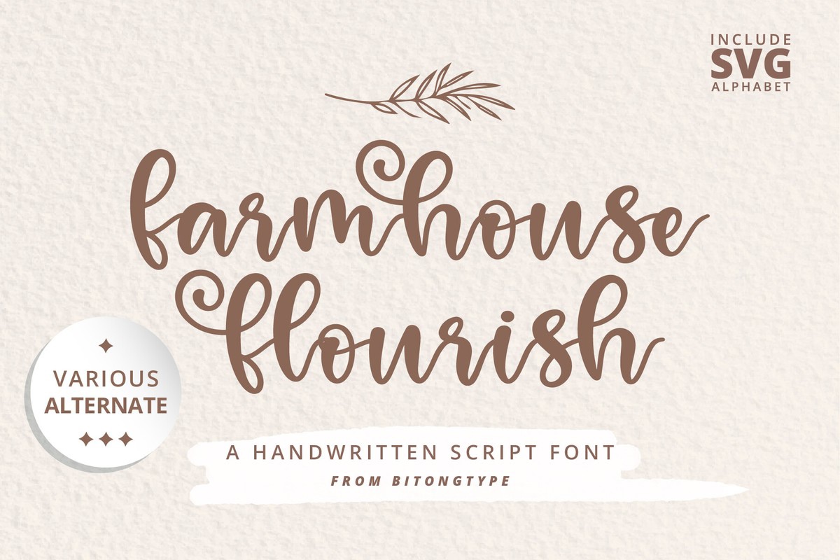 Ejemplo de fuente Farmhouse Flourish #1