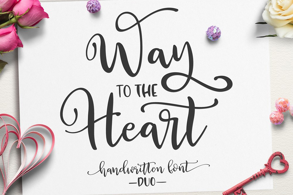 Ejemplo de fuente Way to the Heart Duo #1