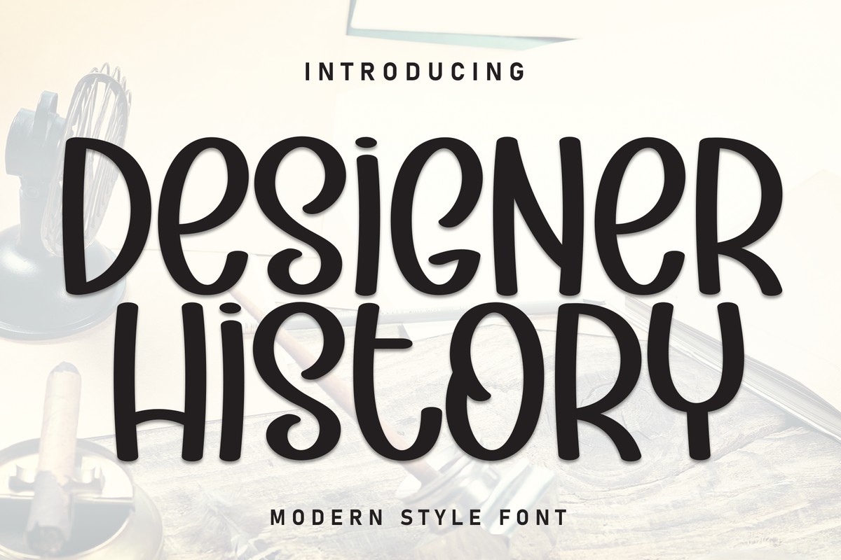 Ejemplo de fuente Designer History #1