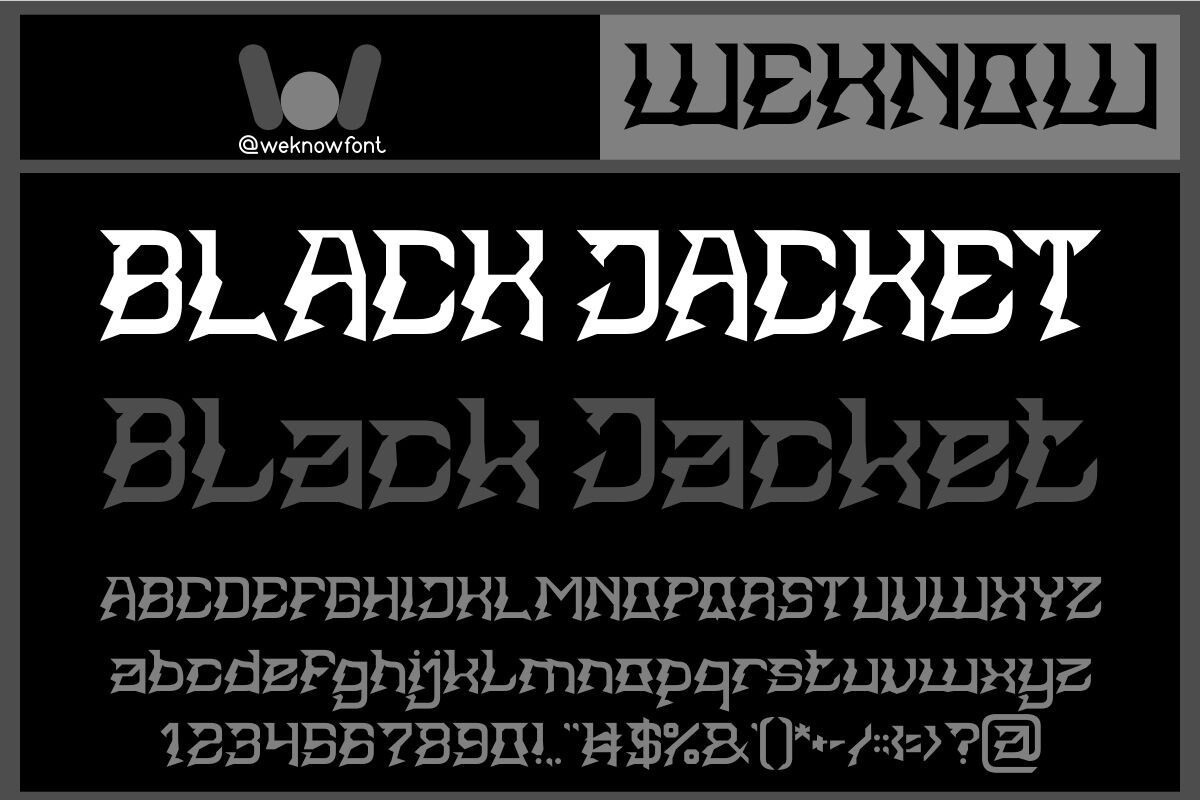 Ejemplo de fuente Black Jacket #1