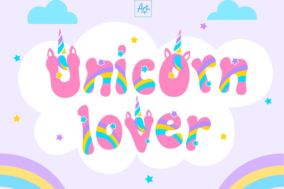 Ejemplo de fuente Unicorn Lover #1