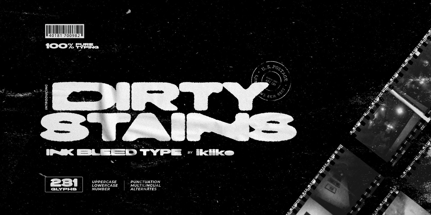 Ejemplo de fuente Dirty Stains #1