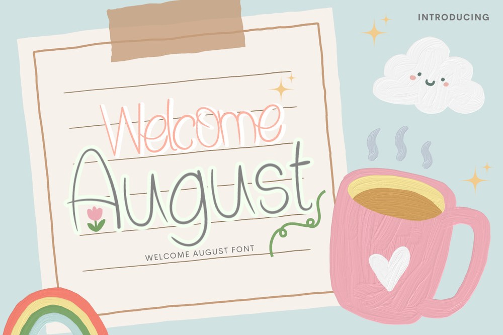 Ejemplo de fuente Welcome August #1