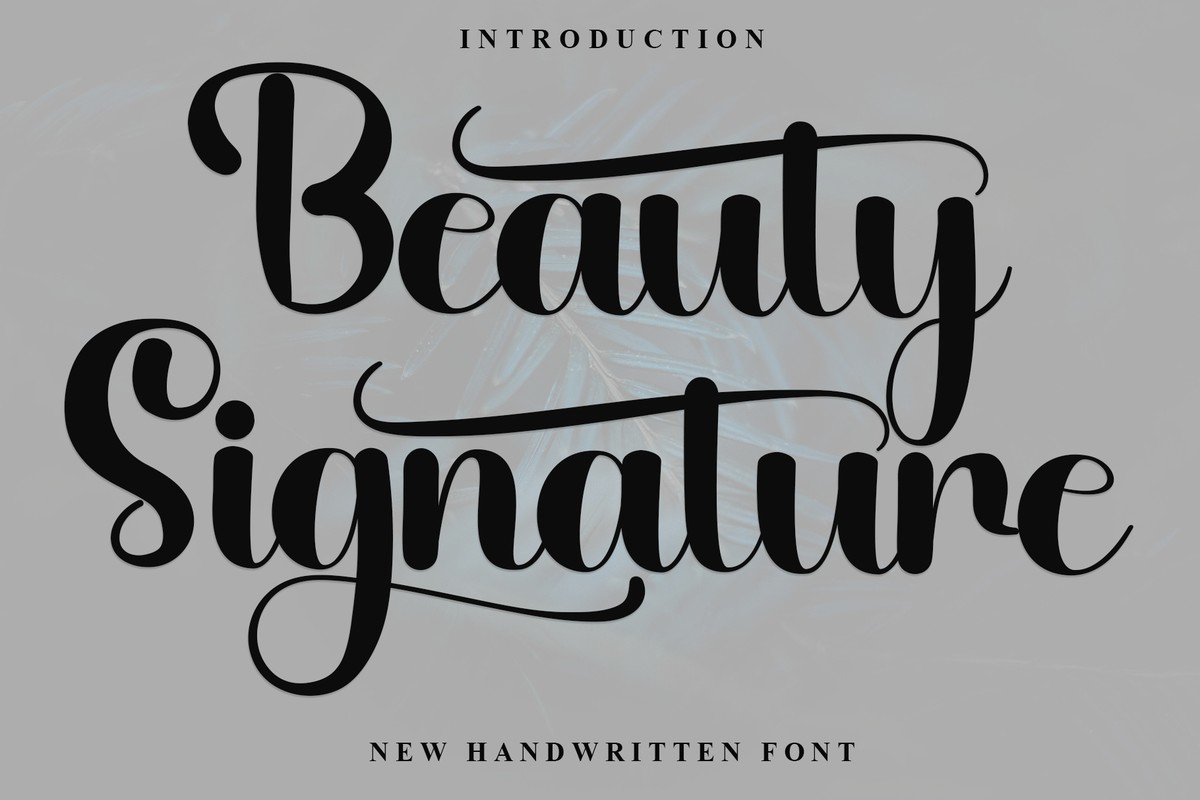 Ejemplo de fuente Beauty Signature #1
