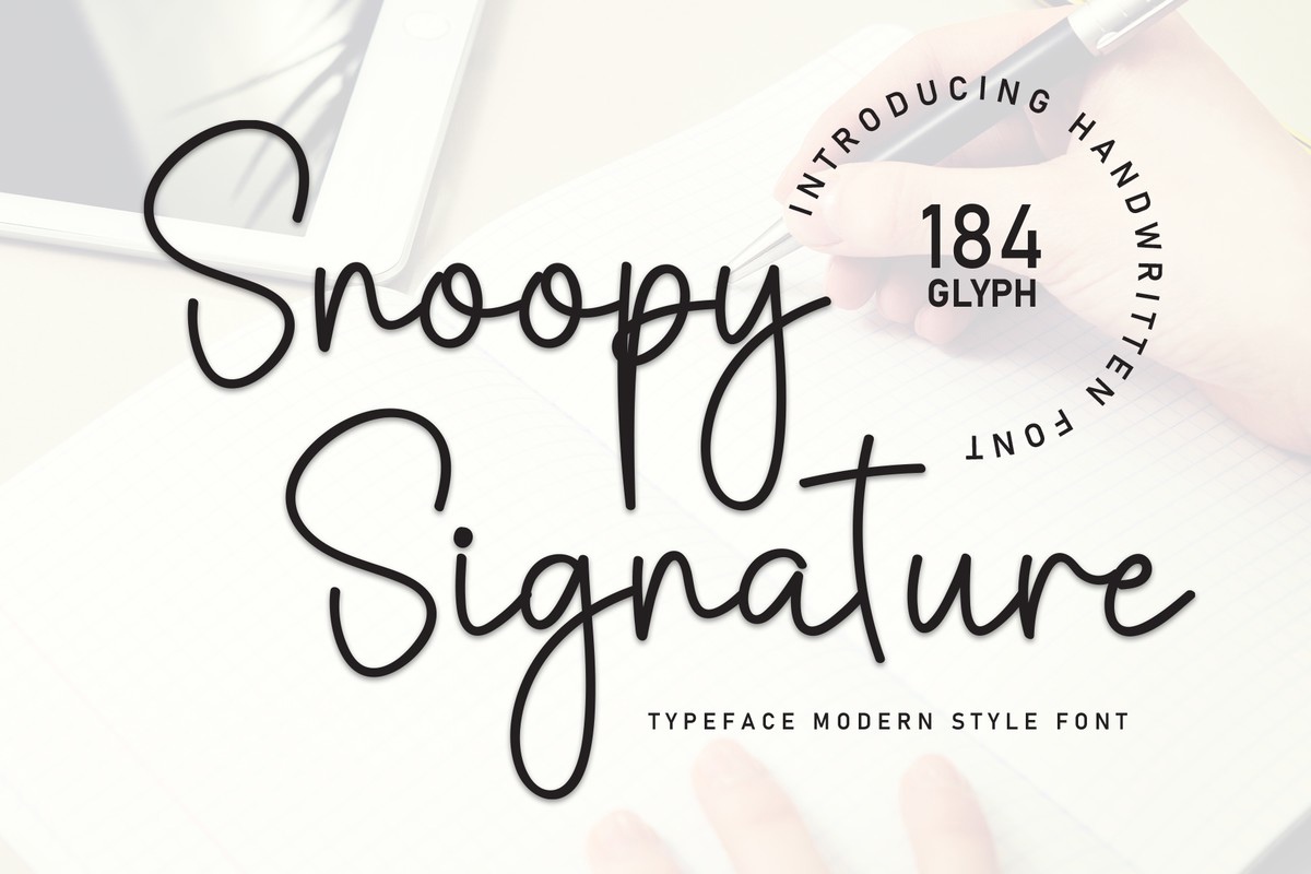 Ejemplo de fuente Snoopy Signature #1