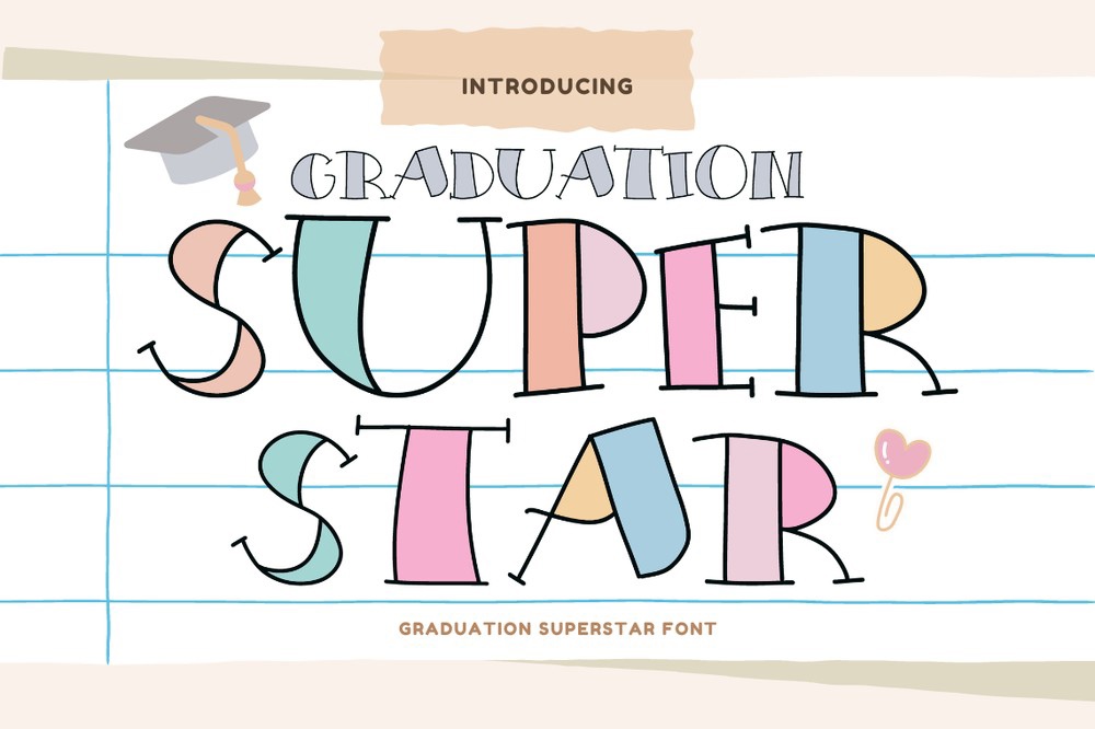 Ejemplo de fuente Graduation Superstar #1