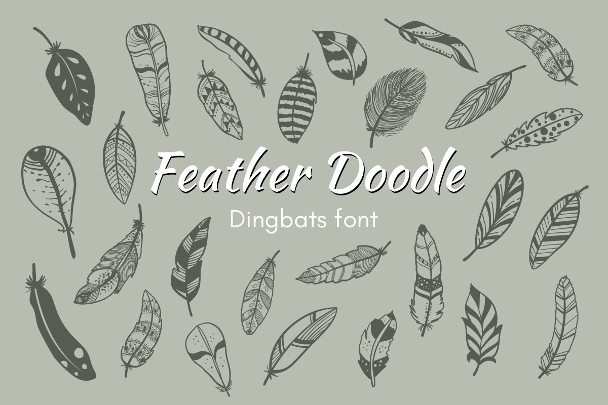 Ejemplo de fuente Feather Doodle #1