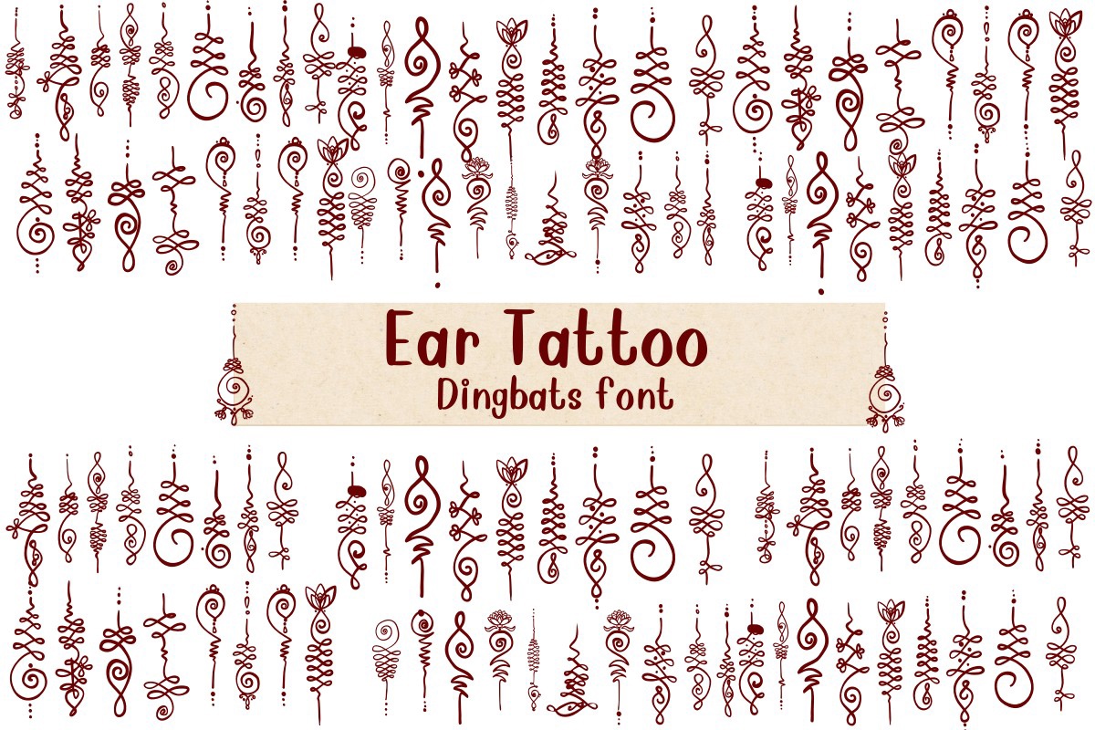 Ejemplo de fuente Ear Tattoo #1