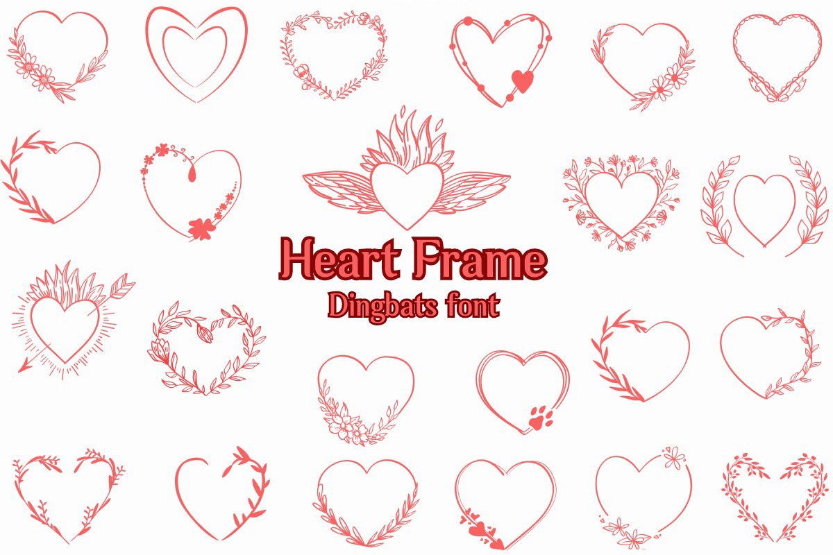 Ejemplo de fuente Heart Frame #1