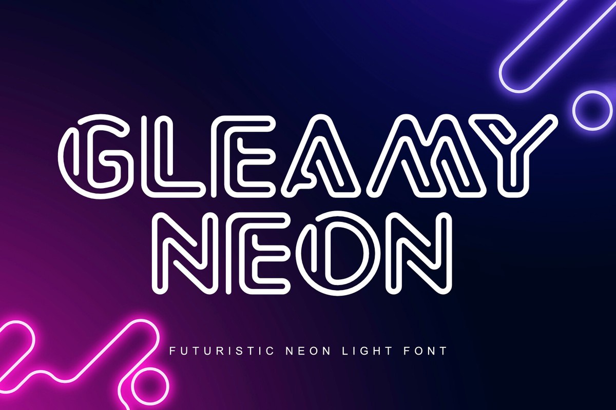 Ejemplo de fuente Gleamy Neon #1