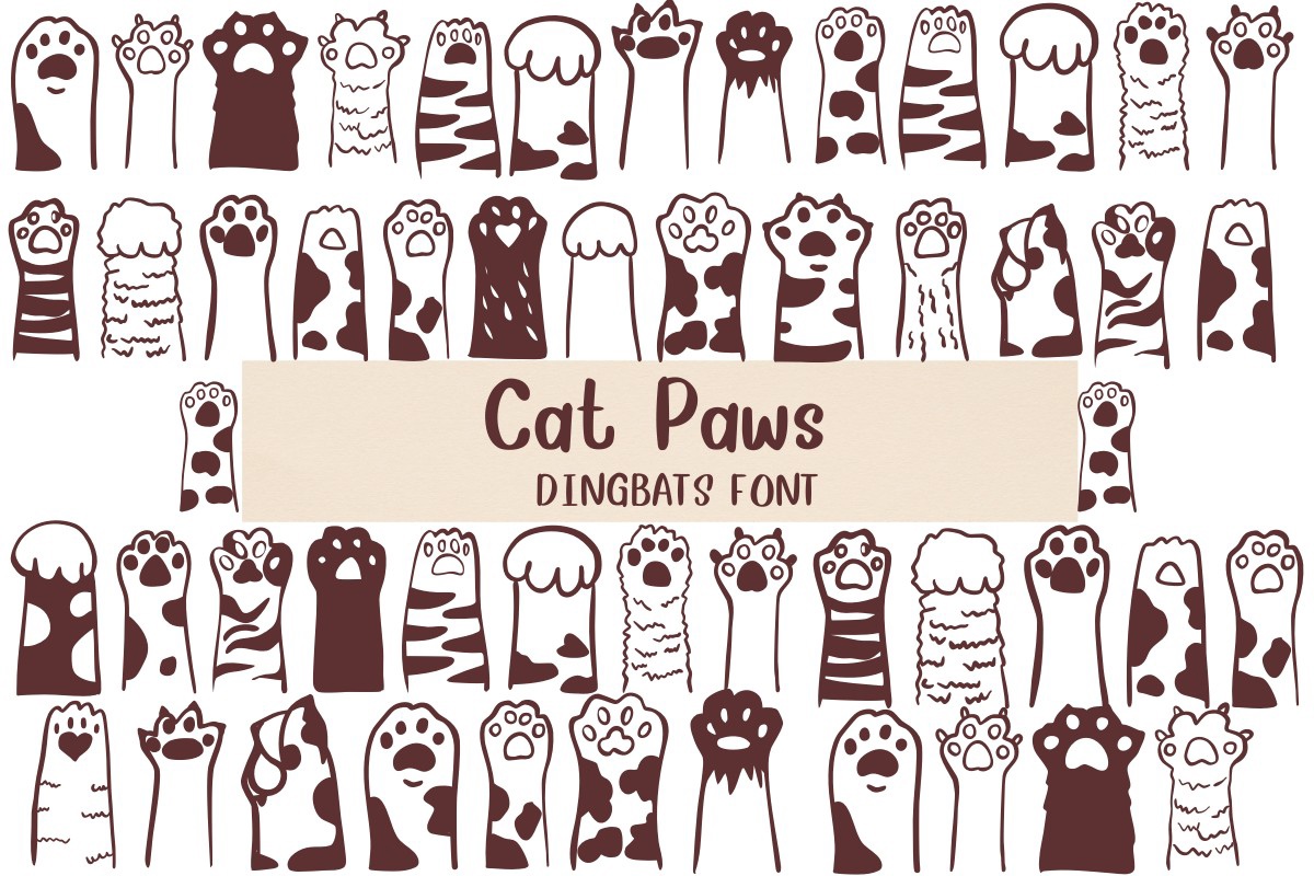 Ejemplo de fuente Cat Paws #1