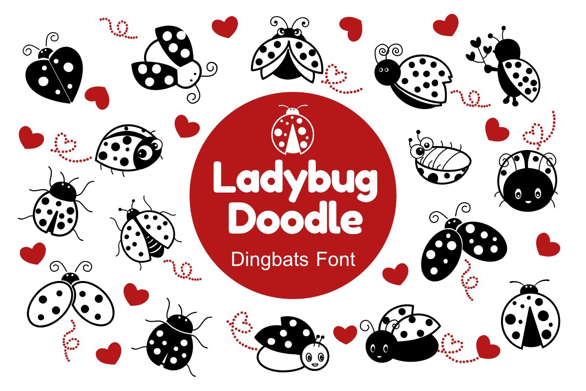 Ejemplo de fuente Ladybug Doodle #1