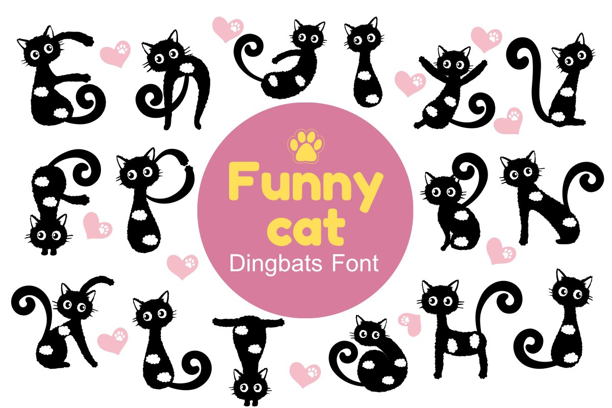 Ejemplo de fuente Funny Cat #1