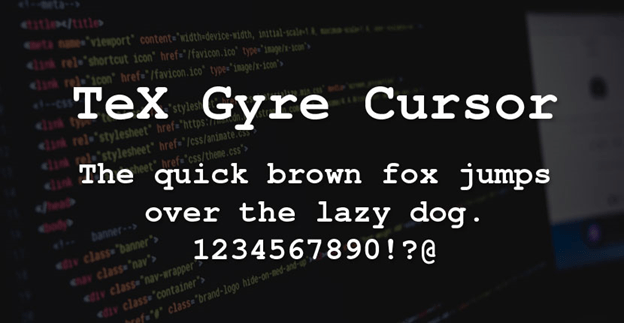 Fuente TeX Gyre Cursor