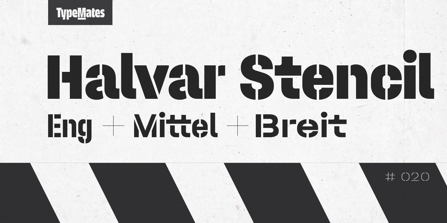 Fuente Halvar Stencil Breitschrift