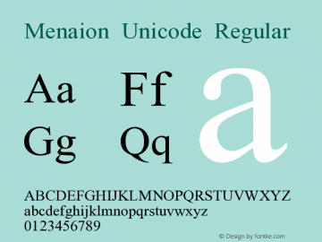 Fuente Menaion Unicode