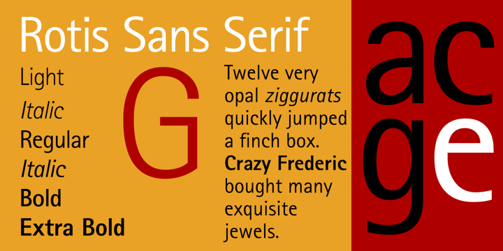 Fuente Rotis Sans Serif