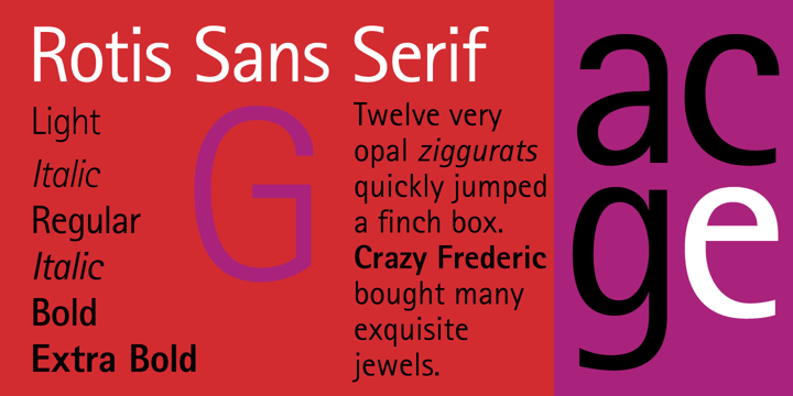 Fuente Rotis Sans Serif Std