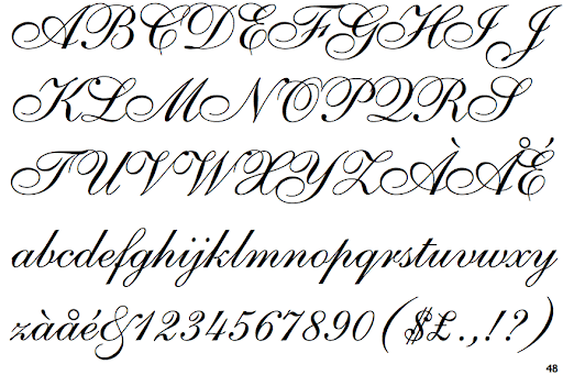 Fuente Shelley Allegro Script